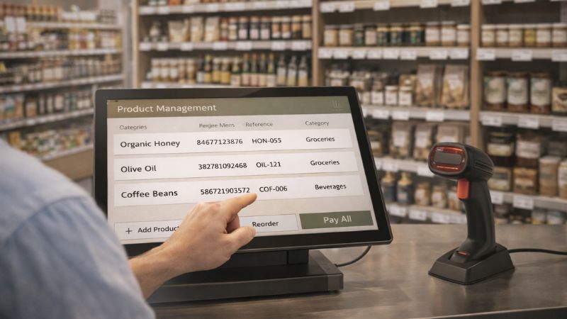 Optimiser le scan des produits et la gestion des rayons en épicerie grâce à une caisse tactile