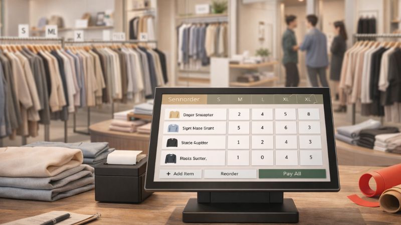 Gestion des tailles et des stocks en magasin de vêtements grâce à une caisse dédiée