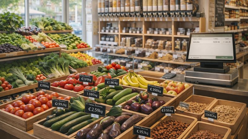 Gérer la pesée des fruits et légumes en supérette grâce à une caisse enregistreuse connectée