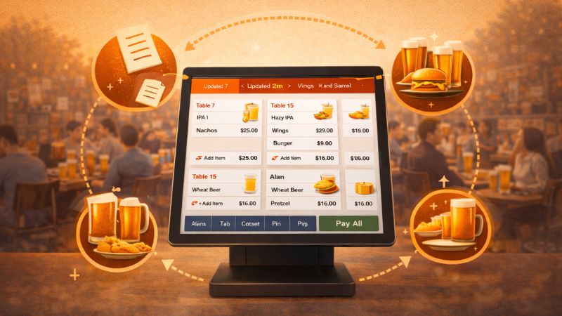 Gérer les notes ouvertes et les tables en brasserie