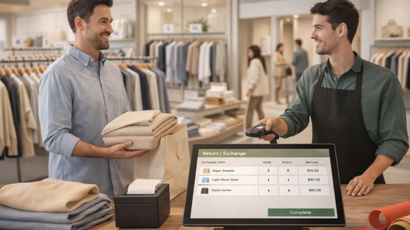 Faciliter les retours et échanges en magasin de prêt-à-porter grâce à une caisse moderne