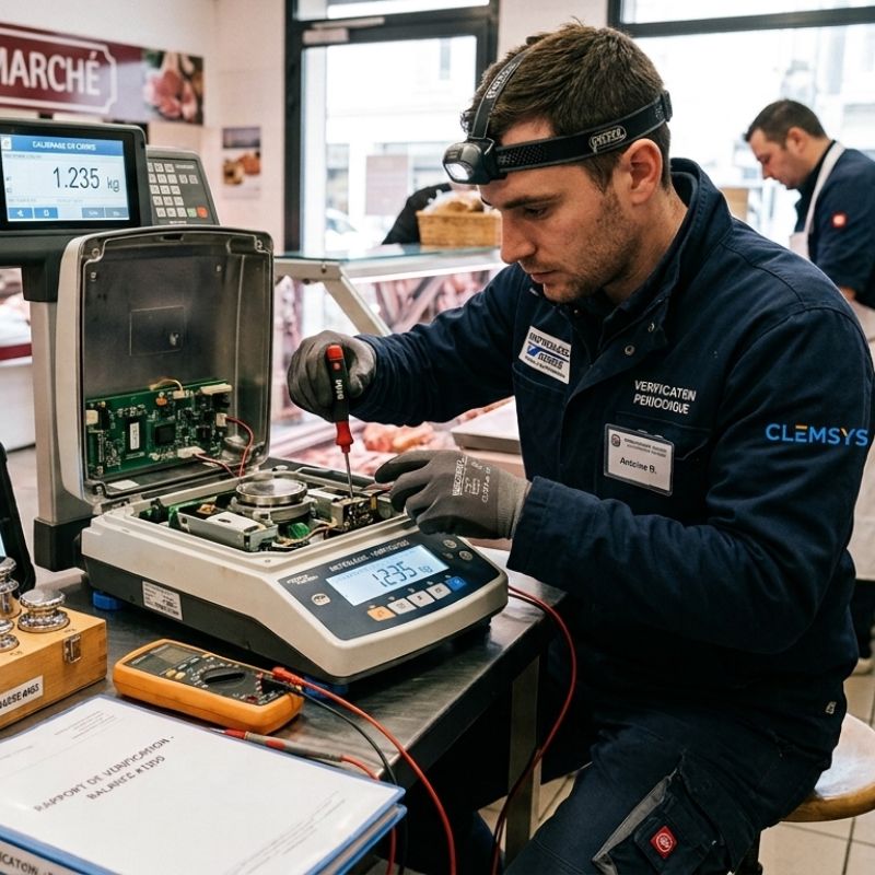 Balance professionnelle utilisée dans le cadre d'une vérification périodique